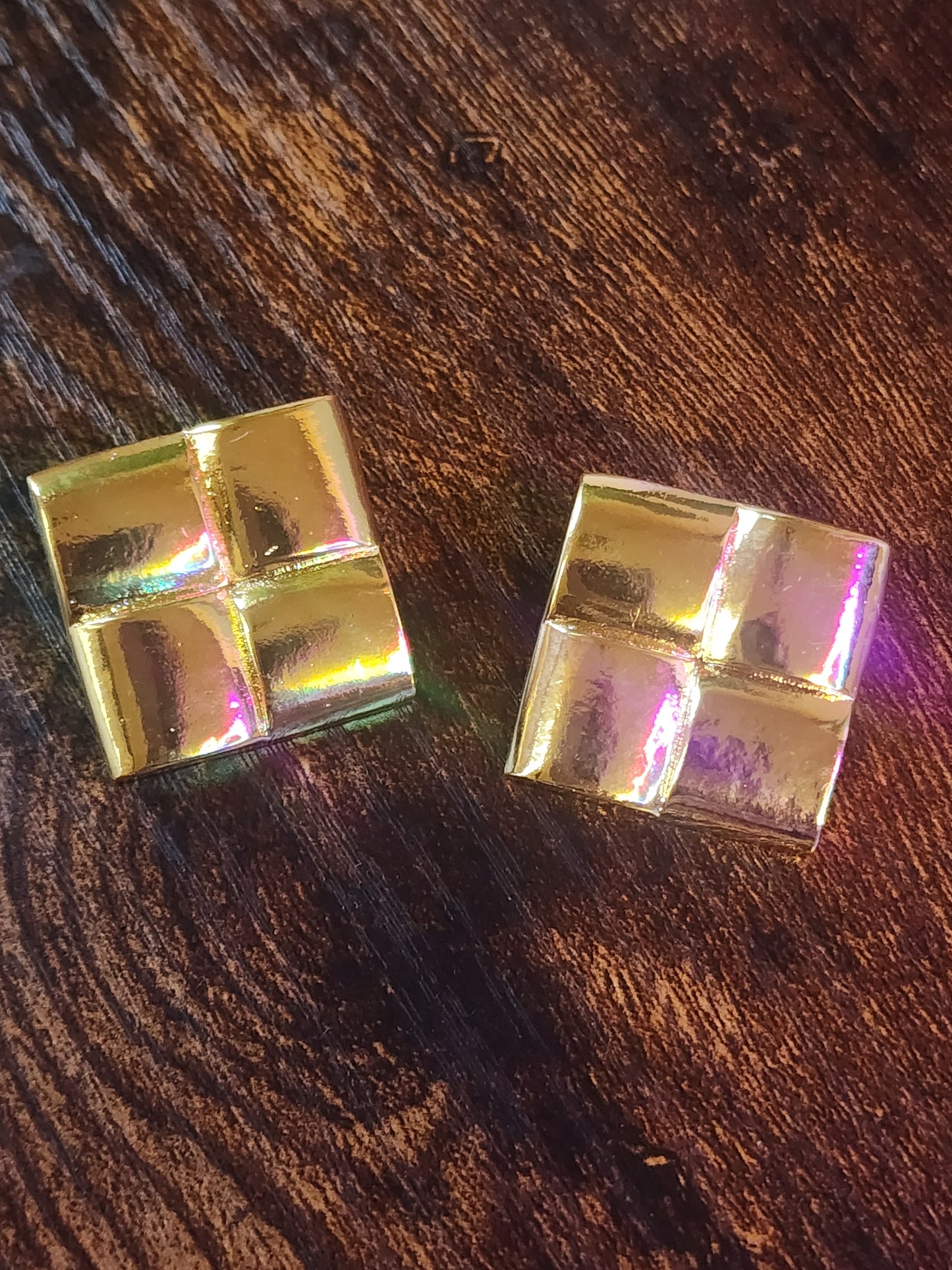 Square Cross Luxe Studs