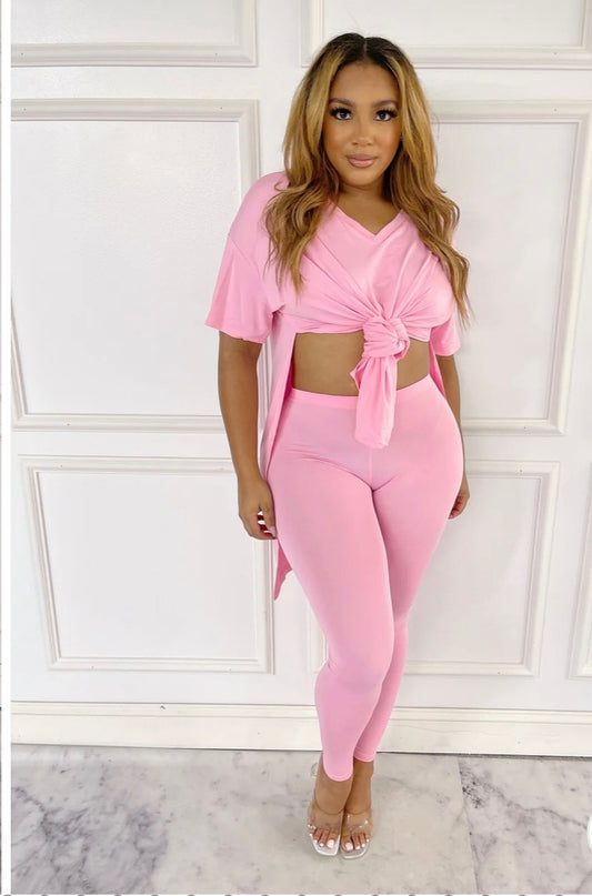 Feeling Chic Two Piece Set (Pink)